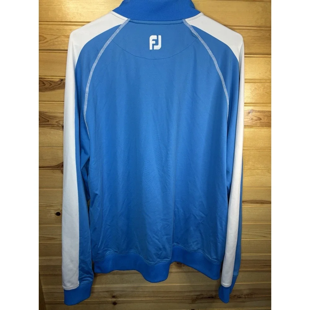 FootJoy Pullover Men's Size Large Blue 1/4 Zip Long Sleeve Nylon Stretch Golf‎
